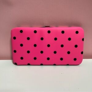 Vintage Y2K 2000s mcbling hot pink polka dot Claire’s wallet